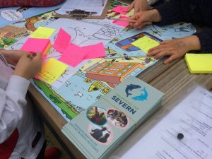 children crafting with unlocking the severn materials